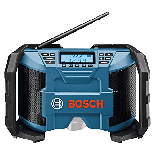 Bosch Professional 12V System Akku Baustellenradio GPB 12V-10 (3,5mm AUX Kabel, FM/AM, MP3, mit Netzteil, ohne Akkus und Ladegerät, im Karton)